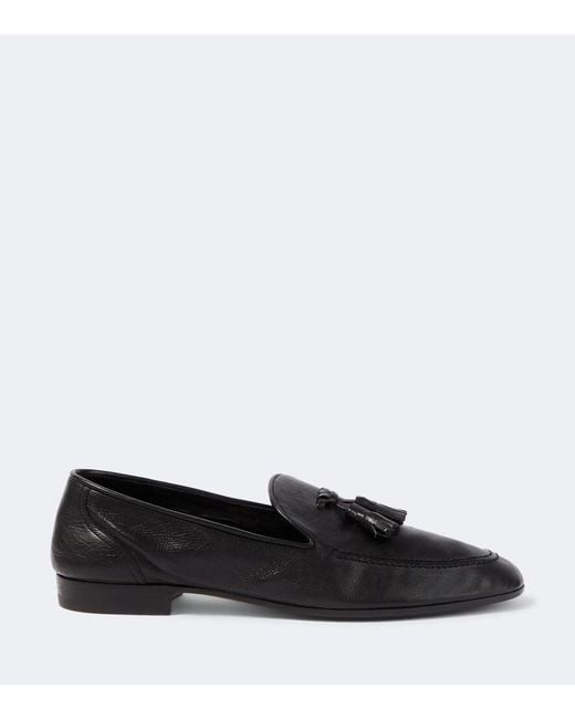 The Row Black Caden Leather Loafers for men
