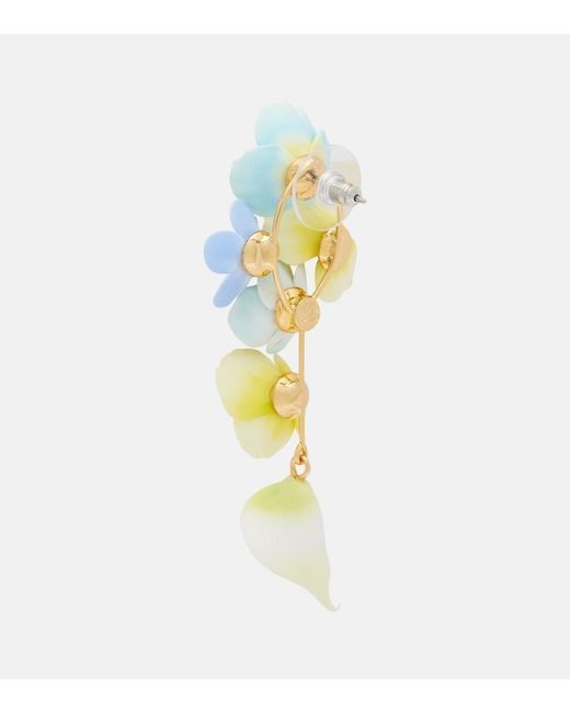 Jennifer Behr Blue Anarosa Embellished Floral Drop Earrings