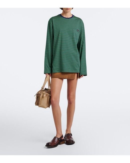 Miu Miu Natural Utilitaire Suede Shoulder Bag