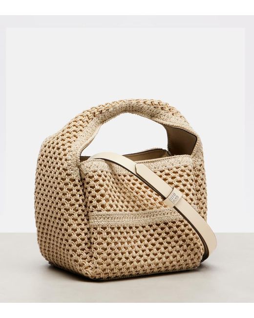 Totême  Natural Tote Bucket Petite Aus Haekelstrick