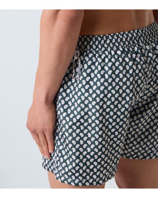 Fedeli Green Madeira Paisley Swim Trunks for men