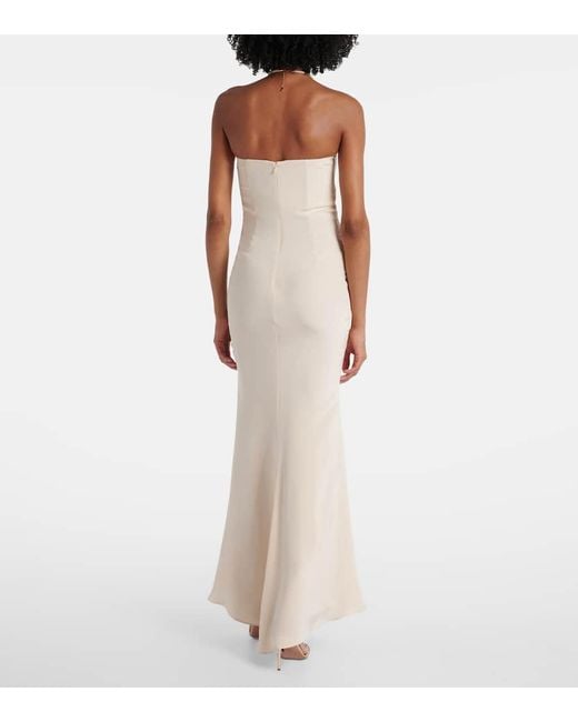 Roland Mouret White Verzierte Robe Aus Seide