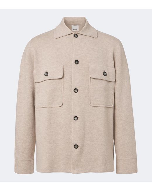 Allude Natural Knitted Wool And Cashmere Cardigan for men