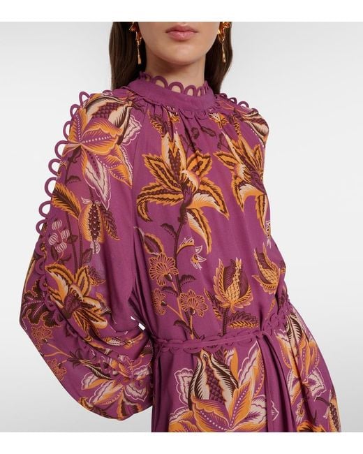 Vestido Largo Floral Farm Rio de color Red