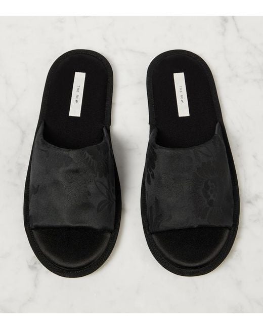 The Row Black Frances Jacquard Slippers
