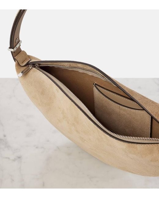 Totême  Natural Schultertasche Aus Veloursleder