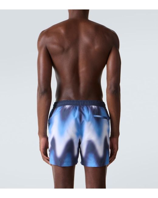 Commas Blue Printed Swim Trunks for men