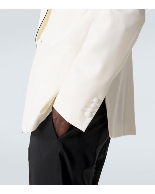 Lardini White Wool Tuxedo Jacket for men