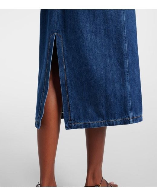 Nensi Dojaka Blue Denim Corset Dress