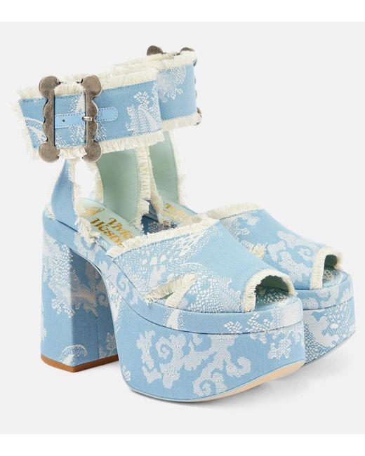 Vivienne Westwood Blue Olde London Jacquard Platform Sandals