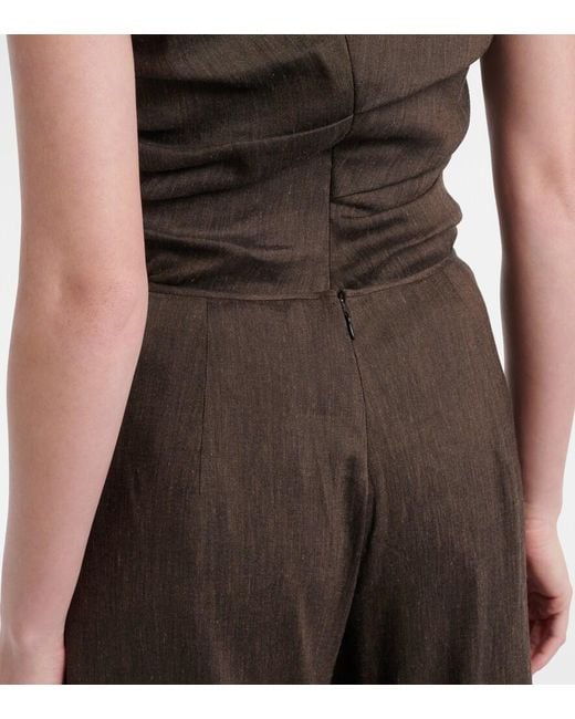 Proenza Schouler Brown Calla Linen-Blend Wide-Leg Pants