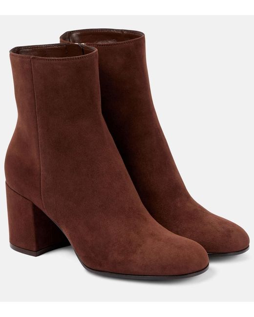 Gianvito Rossi Brown Joelle 70 Suede Ankle Boots