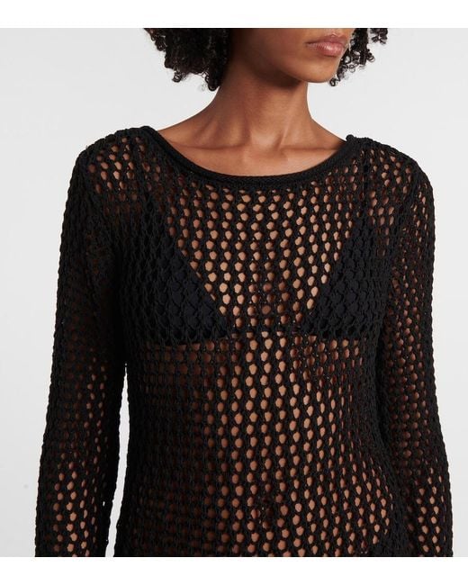 Christopher Esber Black Sheer Cotton-Blend Maxi Dress