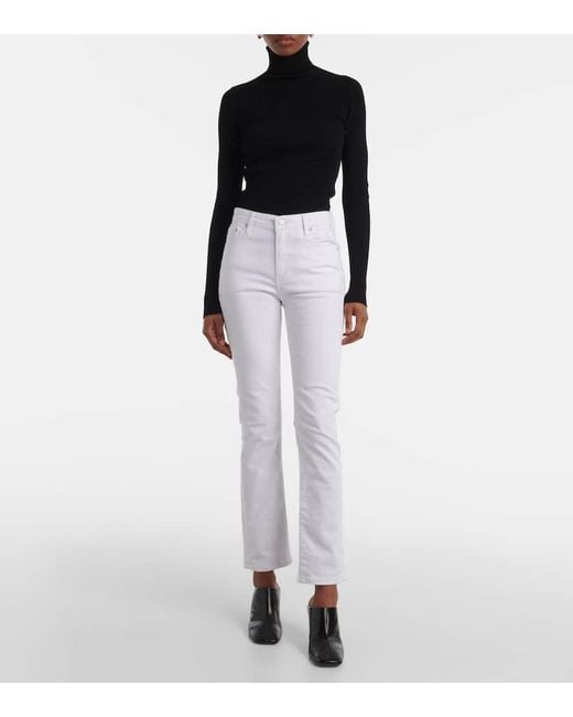 AG Jeans White High-Rise Flared Jeans Mari