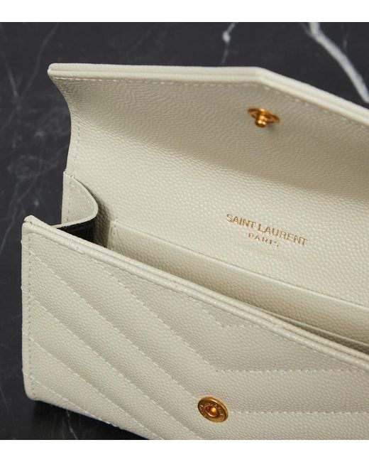 Saint Laurent Natural Cassandre Leather Wallet