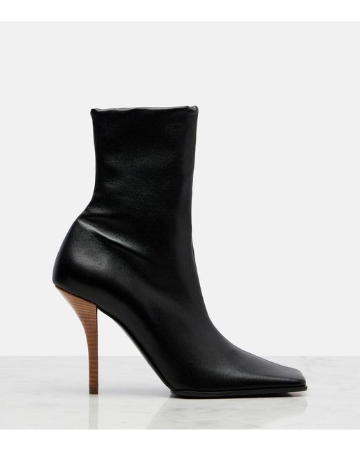 Alaïa Black Leather Ankle Boots