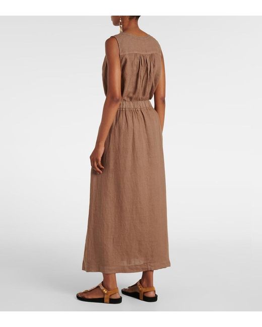 Velvet Brown Linda Linen Maxi Skirt