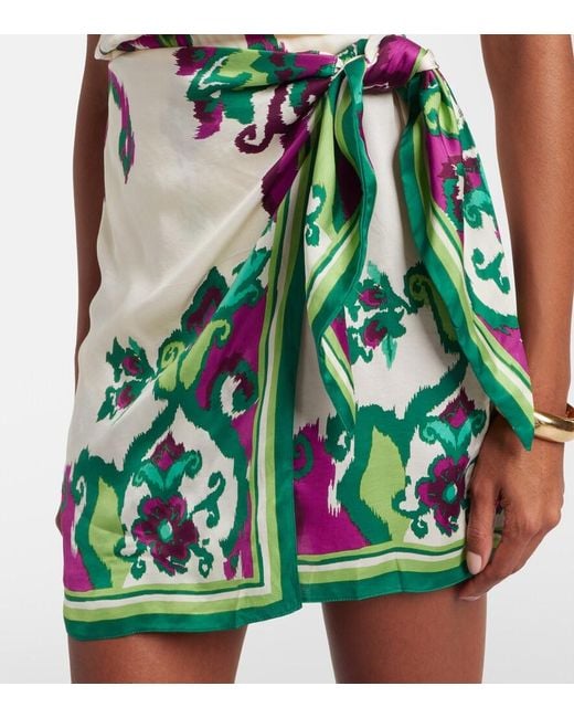Poupette Green Aya Printed Halterneck Minidress