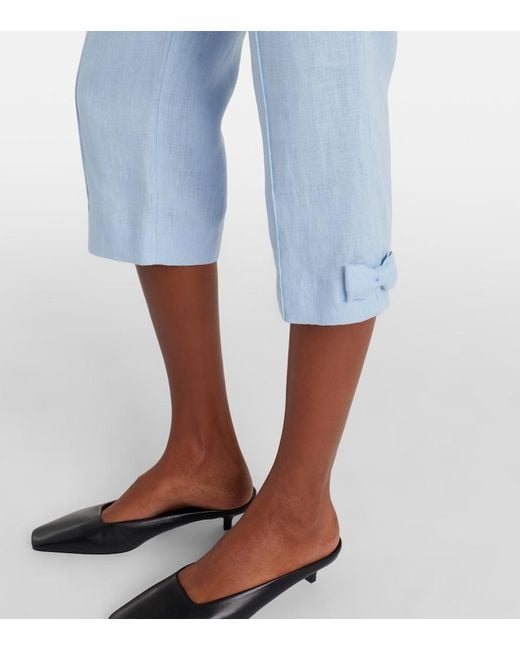 Posse Blue Harper Linen Capri Pants