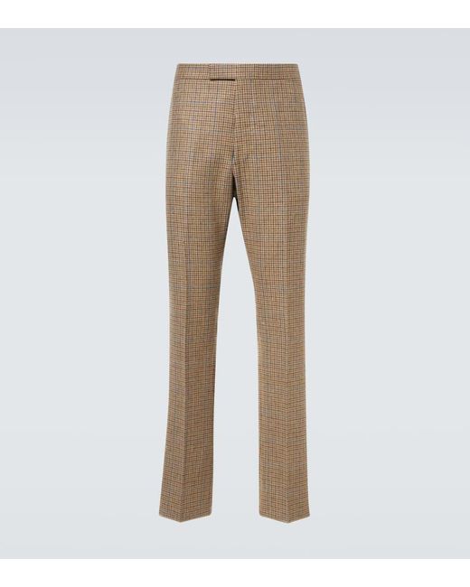 Thom Browne Natural Houndstooth Wool Straight Pants for men