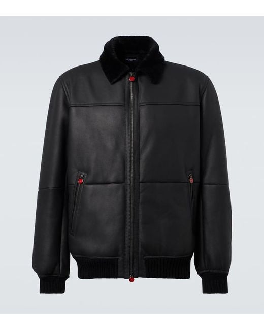 Bomber di Kiton in Black da Uomo