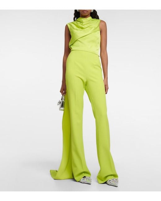 Safiyaa Green Cara Crepe Jumpsuit