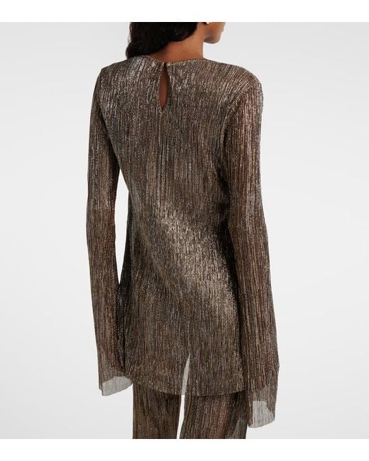Cala De La Cruz Brown Loretta Lame Top