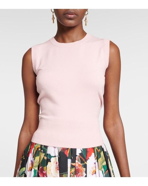 Dolce & Gabbana Pink Knitted Tank Top
