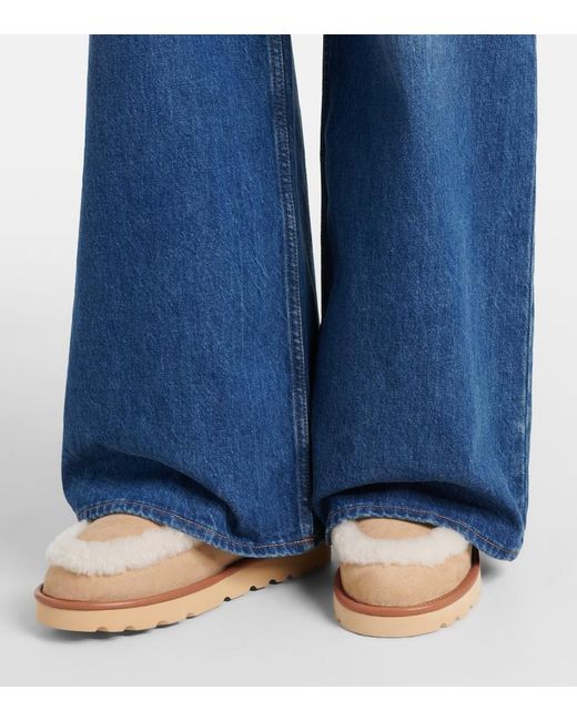 Chloé Natural Dolcie Shearling-Trimmed Ankle Boots