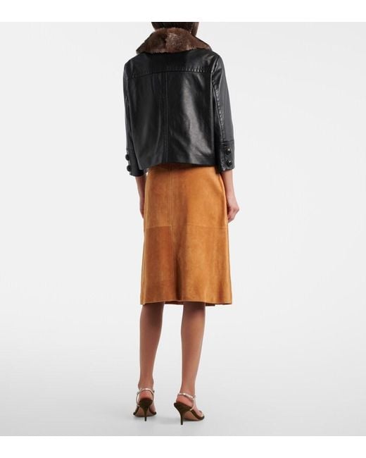 Chloé Brown Suede Midi Skirt