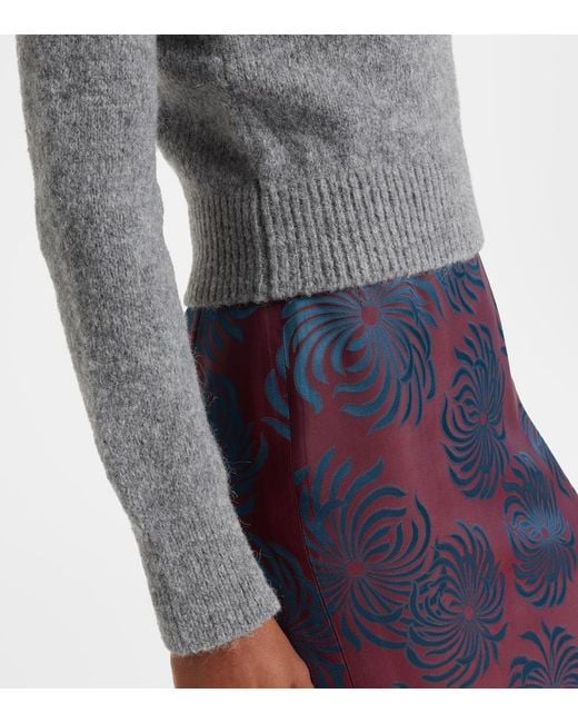 Dries Van Noten Gray Alpaca And Wool-Blend Sweater