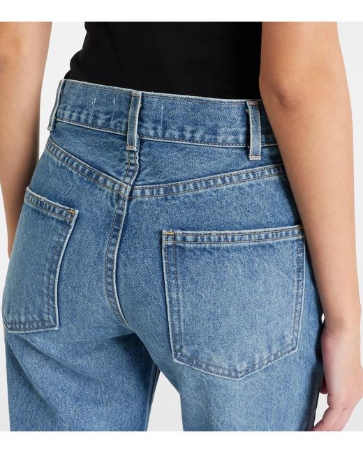 Nili Lotan Blue Joan Mid-Rise Straight Jeans