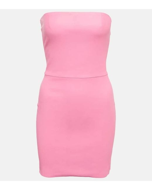 Vestido corto Amina de piel sin tirantes Stouls de color Pink