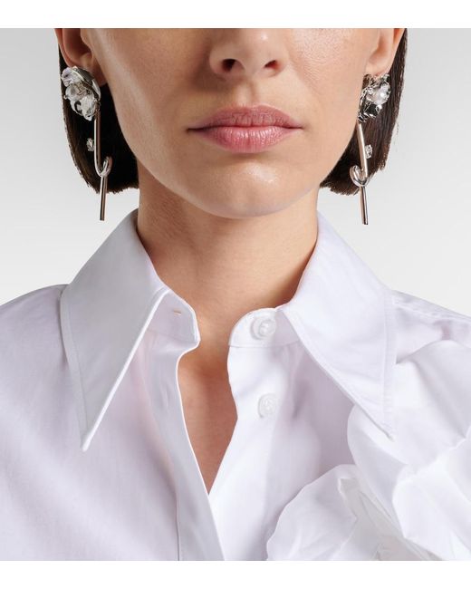 Simone Rocha Metallic Crystal-Embellished Faux Pearl Earrings