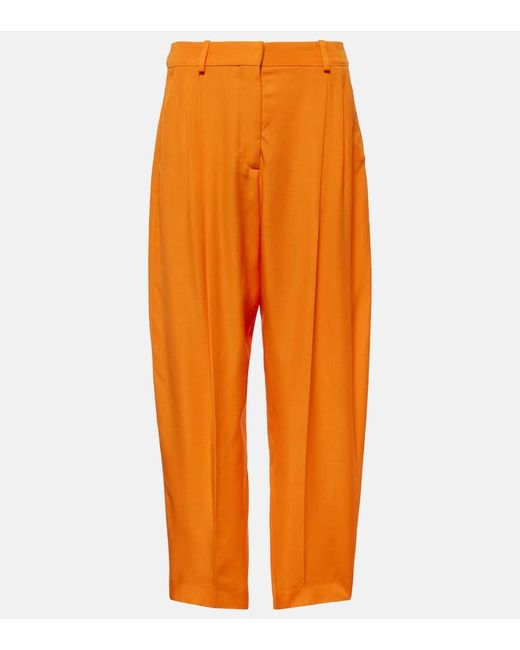 Pantaloni cropped Iconic a vita alta di Stella McCartney in Orange