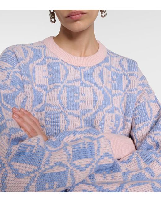 Acne Blue Pullover Katch aus Baumwolle und Wolle