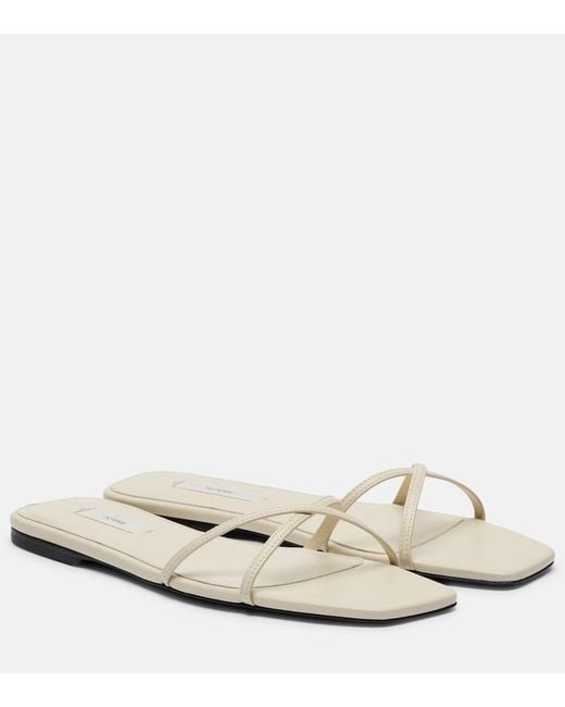 Totême White Leather Slides