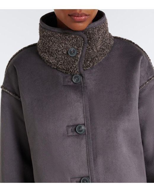 Velvet Gray Esme Teddy-Lined Cropped Jacket