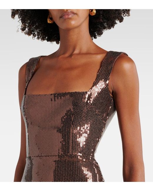Alex Perry Brown Sequined Minidress