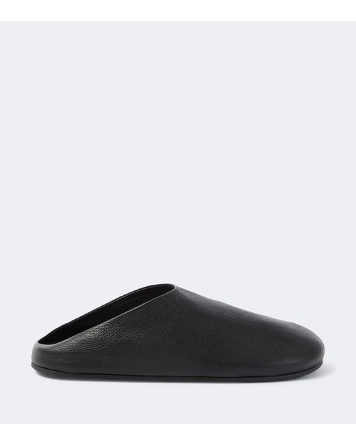 The Row Black Hudson Leather Mules for men