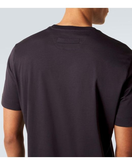 Zegna Black Logo Cotton Jersey T-Shirt for men