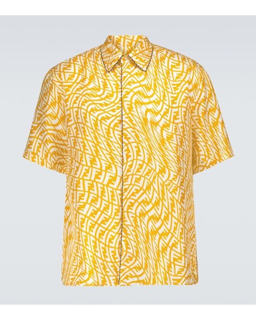 Camisa de manga corta FF Vertigo Fendi de hombre de color Amarillo | Lyst