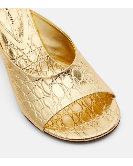 Dries Van Noten Metallic Leather Sandals