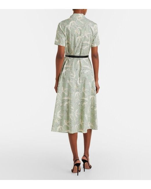 Altuzarra Green Kiera Printed Cotton-Blend Shirt Dress