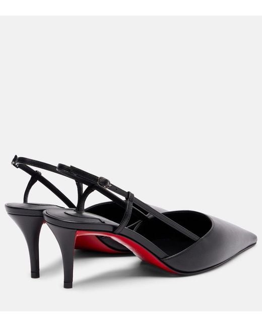Christian Louboutin Black Miss Z Sling 60 Leather Slingback Pumps