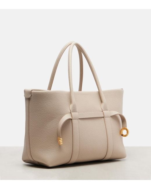 Loro Piana Natural Ghiera Small Leather Tote Bag