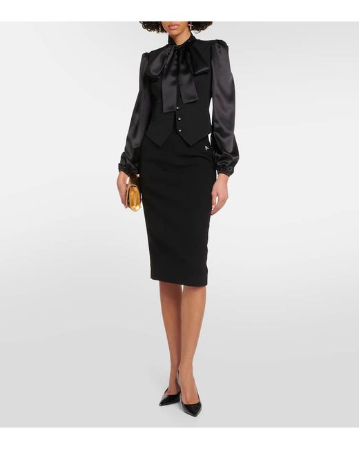 Falda tubo de lana Dolce & Gabbana de color Black