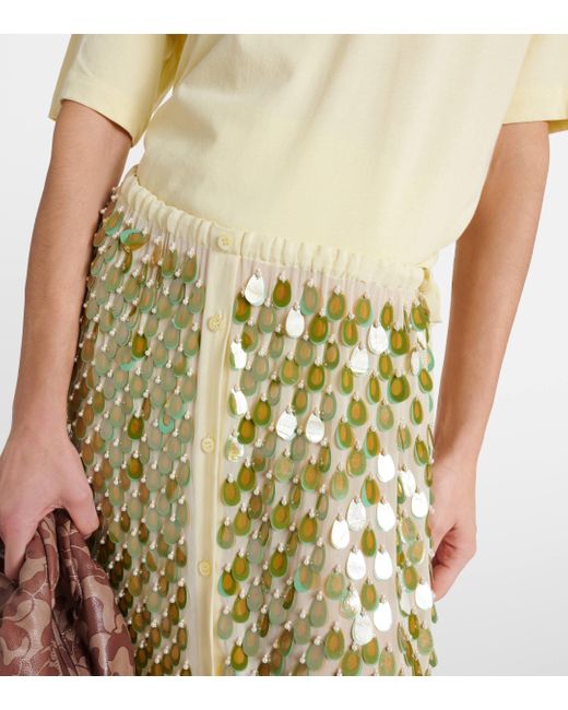 Dries Van Noten Metallic Sequined Miniskirt