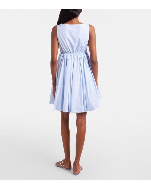 Alaïa Blue Striped Cotton Poplin Minidress