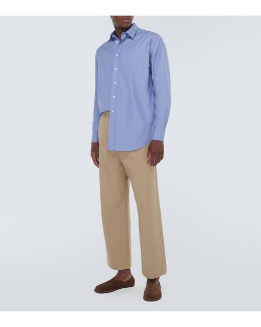 The Row Blue Miller Cotton Oxford Shirt for men